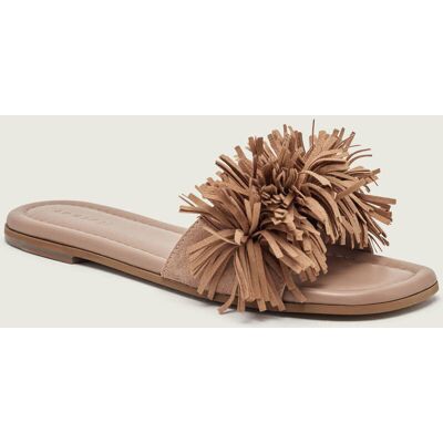 INUIKII Klapki FRINGES FLOWER zamsz beżowy 38 INUIKII Klapki FRINGES FLOWER zamsz beżowy 38