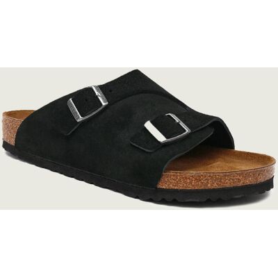 Birkenstock Klapki Zürich VL zamsz regular fit czarny 44 Birkenstock Klapki Zürich VL zamsz regular fit czarny 44