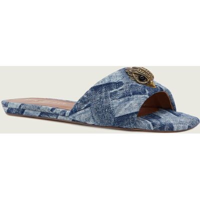 Kurt Geiger Klapki KENSINGTON z dodatkiem skóry niebieski 39 Kurt Geiger Klapki KENSINGTON z dodatkiem skóry niebieski 39