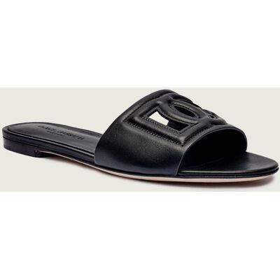 Dolce & Gabbana Skórzane klapki czarny 38 Dolce & Gabbana Skórzane klapki czarny 38