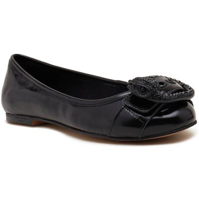 Kurt Geiger Skórzane baleriny 225-MAYFAIR DRENCH czarny 36 Kurt Geiger Skórzane baleriny 225-MAYFAIR DRENCH czarny 36