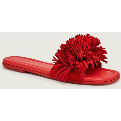 INUIKII Klapki FRINGES FLOWER zamsz czerwony 37 INUIKII Klapki FRINGES FLOWER zamsz czerwony 37
