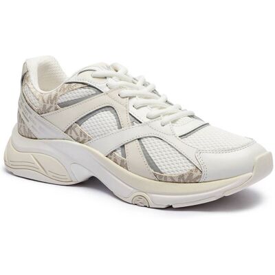 Michael Kors Sneakersy LEO z dodatkiem skóry biały 41 Michael Kors Sneakersy LEO z dodatkiem skóry biały 41