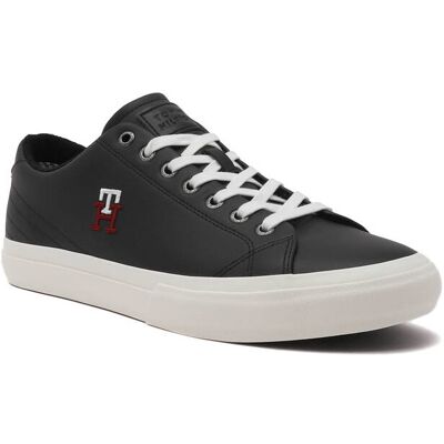 Tommy Hilfiger Skórzane sneakersy TH HI VULC STREET LOW LEATHER granatowy 41 Tommy Hilfiger Skórzane sneakersy TH HI VULC STREET LOW LEATHER granatowy 41