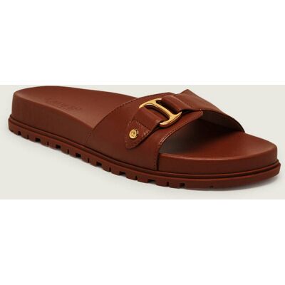 Polo Ralph Lauren LAUREN RALPH LAUREN Skórzane klapki TASHA brązowy 39 Polo Ralph Lauren LAUREN RALPH LAUREN Skórzane klapki TASHA brązowy 39