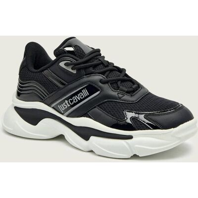 Just Cavalli Sneakersy FONDO BILLOW DIS. 26 z dodatkiem skóry czarny 41 Just Cavalli Sneakersy FONDO BILLOW DIS. 26 z dodatkiem skóry czarny 41