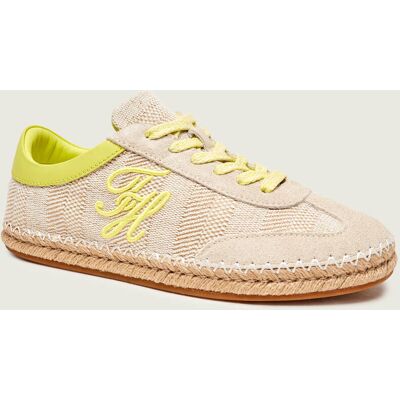 Tommy Hilfiger Sneakersy zamsz z dodatkiem lnu beżowy 39 Tommy Hilfiger Sneakersy zamsz z dodatkiem lnu beżowy 39