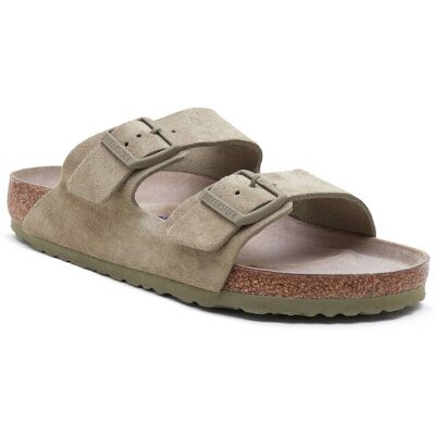 Birkenstock Klapki Arizona BS zamsz regular fit soft footbed khaki 41 Birkenstock Klapki Arizona BS zamsz regular fit soft footbed khaki 41