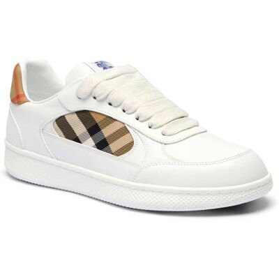 Burberry Skórzane sneakersy TERRACE biały 45 Burberry Skórzane sneakersy TERRACE biały 45