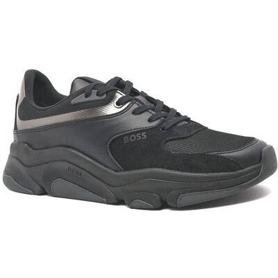 Boss BLACK Sneakersy Asher_Runn_mx z dodatkiem skóry czarny 41 Boss BLACK Sneakersy Asher_Runn_mx z dodatkiem skóry czarny 41
