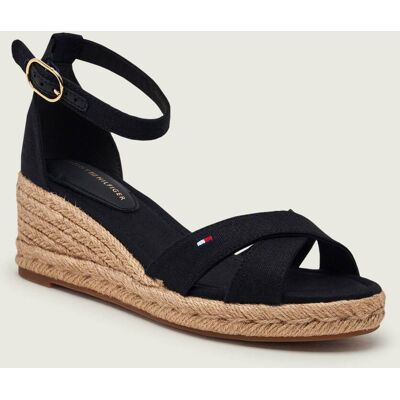 Tommy Hilfiger Koturny z dodatkiem skóry czarny 36 Tommy Hilfiger Koturny z dodatkiem skóry czarny 36