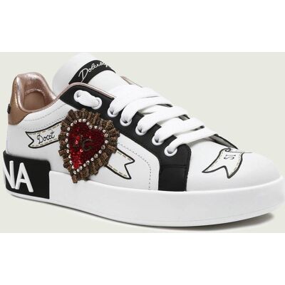 Dolce & Gabbana Skórzane trampki biały 37 Dolce & Gabbana Skórzane trampki biały 37