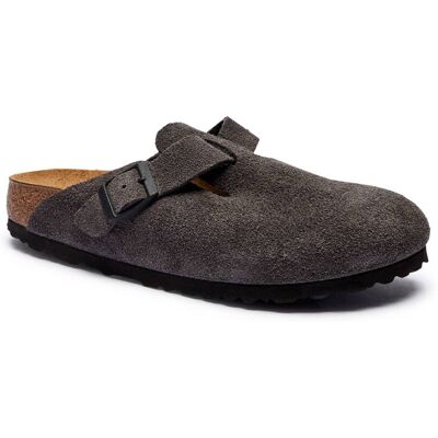 Birkenstock Mule Boston LEVE narrow fit zamsz szary 40 Birkenstock Mule Boston LEVE narrow fit zamsz szary 40