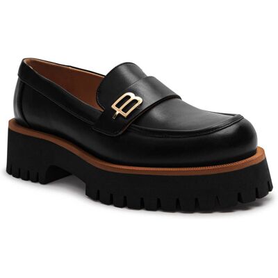 Baldinini Skórzane loafersy czarny 41 Baldinini Skórzane loafersy czarny 41
