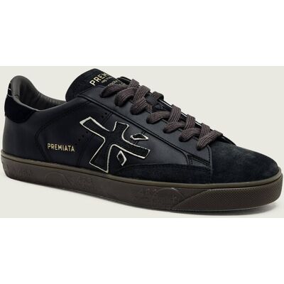 Premiata Skórzane sneakersy Steven zamsz czarny 40 Premiata Skórzane sneakersy Steven zamsz czarny 40
