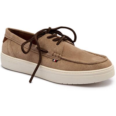 Tommy Hilfiger Mokasyny Light Hybrid Suede Boat S zamsz beżowy 45 Tommy Hilfiger Mokasyny Light Hybrid Suede Boat S zamsz beżowy 45
