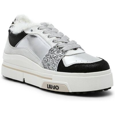 Liu Jo Ocieplane sneakersy HERO 15 z dodatkiem skóry biały 36 Liu Jo Ocieplane sneakersy HERO 15 z dodatkiem skóry biały 36