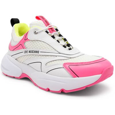 Love Moschino Sneakersy z dodatkiem skóry biały 37 Love Moschino Sneakersy z dodatkiem skóry biały 37