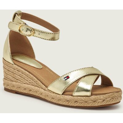 Tommy Hilfiger Skórzane koturny złoty 36 Tommy Hilfiger Skórzane koturny złoty 36