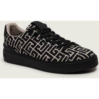 Balmain Sneakersy B-Court z dodatkiem skóry czarny 42 Balmain Sneakersy B-Court z dodatkiem skóry czarny 42