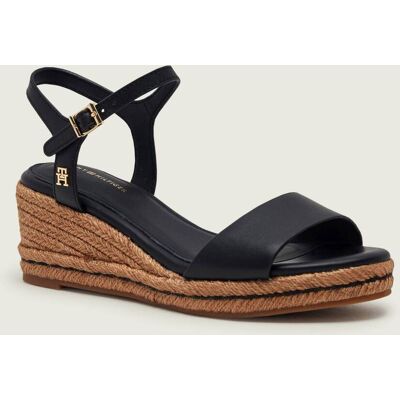 Tommy Hilfiger Skórzane koturny czarny 37 Tommy Hilfiger Skórzane koturny czarny 37