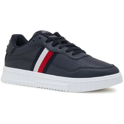 Tommy Hilfiger Skórzane sneakersy SUPERCUP STRIPES granatowy 44 Tommy Hilfiger Skórzane sneakersy SUPERCUP STRIPES granatowy 44