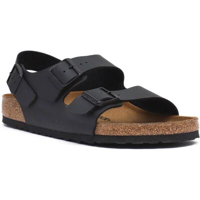 Birkenstock Sandały Milano z dodatkiem skóry regular fit czarny 44 Birkenstock Sandały Milano z dodatkiem skóry regular fit czarny 44