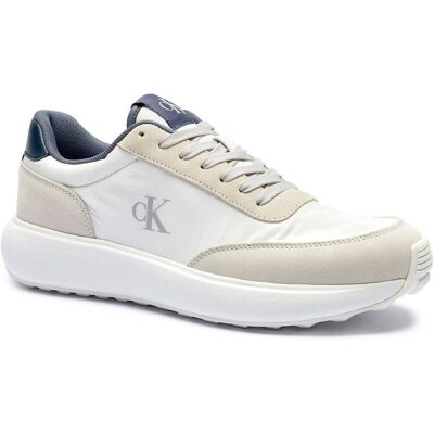 Calvin Klein Jeans Sneakersy z dodatkiem skóry beżowy 41 Calvin Klein Jeans Sneakersy z dodatkiem skóry beżowy 41