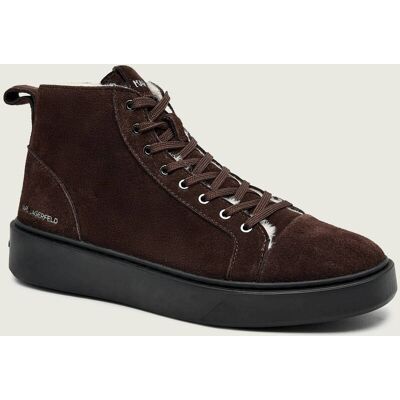 Karl Lagerfeld Ocieplane sneakersy FLINT II shearling zamsz brązowy 44 Karl Lagerfeld Ocieplane sneakersy FLINT II shearling zamsz brązowy 44