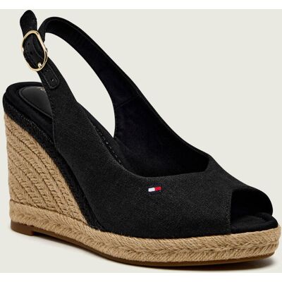 Tommy Hilfiger Koturny z dodatkiem skóry czarny 41 Tommy Hilfiger Koturny z dodatkiem skóry czarny 41