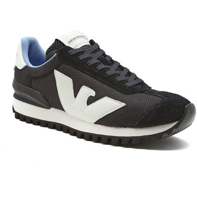 Giorgio Armani Emporio Armani Sneakersy z dodatkiem skóry czarny 41 Giorgio Armani Emporio Armani Sneakersy z dodatkiem skóry czarny 41