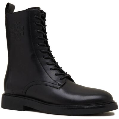 TORY BURCH Skórzane botki DOUBLE T COMBAT czarny 36 TORY BURCH Skórzane botki DOUBLE T COMBAT czarny 36