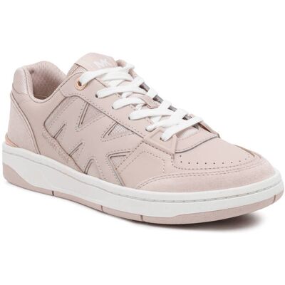 Michael Kors Skórzane sneakersy REBEL LACE UP pudrowy róż 38,5 Michael Kors Skórzane sneakersy REBEL LACE UP pudrowy róż 38,5