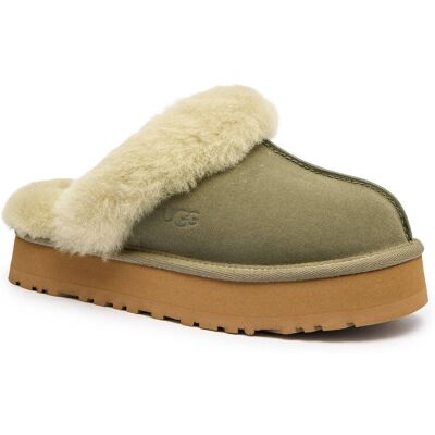 UGG Obuwie domowe DISQUETTE shearling zamsz z dodatkiem wełny zielony 36 UGG Obuwie domowe DISQUETTE shearling zamsz z dodatkiem wełny zielony 36