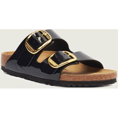 Birkenstock Klapki Arizona Big Buckle narrow fit z dodatkiem skóry czarny 36 Birkenstock Klapki Arizona Big Buckle narrow fit z dodatkiem skóry czarny 36