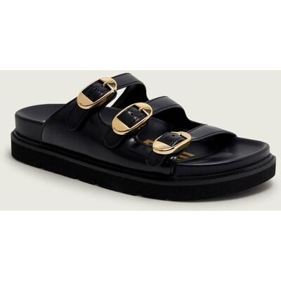 Marc Jacobs Skórzane klapki THE LEATHER KIKI SLIDE czarny 37 Marc Jacobs Skórzane klapki THE LEATHER KIKI SLIDE czarny 37