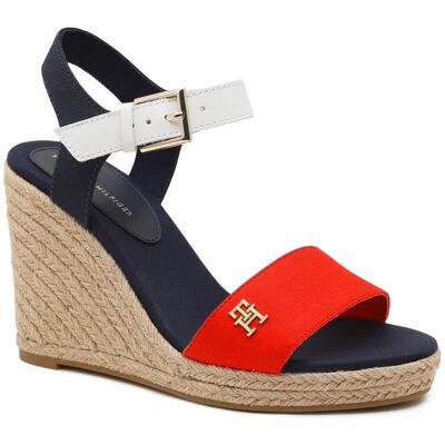 Tommy Hilfiger Koturny z dodatkiem skóry czerwony 41 Tommy Hilfiger Koturny z dodatkiem skóry czerwony 41