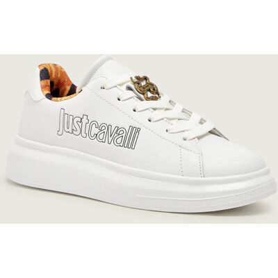 Just Cavalli Skórzane sneakersy FONDO URSA DIS. 01 biały 41 Just Cavalli Skórzane sneakersy FONDO URSA DIS. 01 biały 41