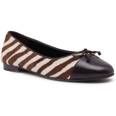 TORY BURCH Skórzane baleriny cap-toe brązowy 41 TORY BURCH Skórzane baleriny cap-toe brązowy 41
