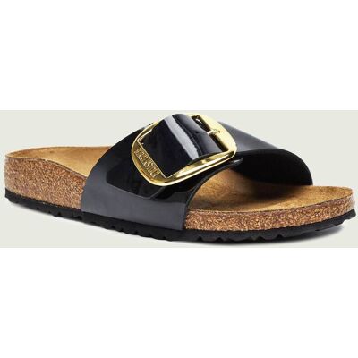 Birkenstock Skórzane klapki Madrid narrow fit czarny 37 Birkenstock Skórzane klapki Madrid narrow fit czarny 37