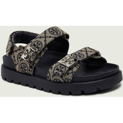 TORY BURCH Sandały T MONOGRAM z dodatkiem skóry beżowy 41 TORY BURCH Sandały T MONOGRAM z dodatkiem skóry beżowy 41