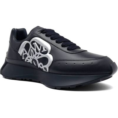 Alexander McQueen Skórzane sneakersy SPITINT granatowy 43 Alexander McQueen Skórzane sneakersy SPITINT granatowy 43
