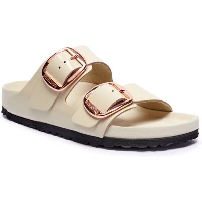 Birkenstock Skórzane klapki Arizona narrow fit ecru 36 Birkenstock Skórzane klapki Arizona narrow fit ecru 36