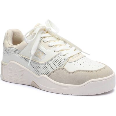 EA7 Skórzane sneakersy zamsz biały 39 EA7 Skórzane sneakersy zamsz biały 39
