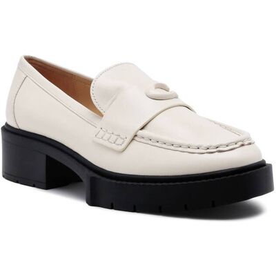 Coach Skórzane loafersy LEAH beżowy 36 Coach Skórzane loafersy LEAH beżowy 36