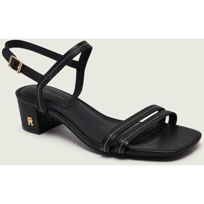 Tommy Hilfiger Skórzane sandały na słupku czarny 36 Tommy Hilfiger Skórzane sandały na słupku czarny 36