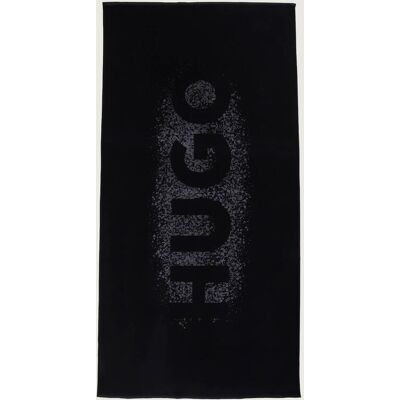 Hugo Bodywear Ręcznik kąpielowy SPRAY LOGO 80 x 160 cm czarny OS Hugo Bodywear Ręcznik kąpielowy SPRAY LOGO 80 x 160 cm czarny OS