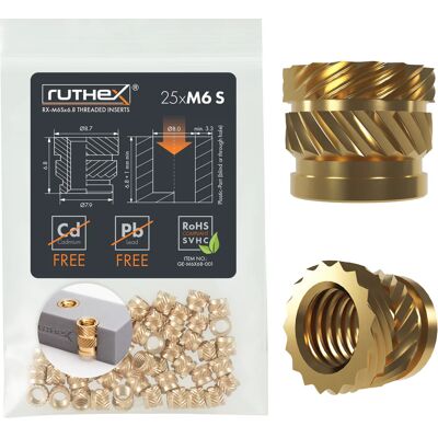 RUTHEX - RX-M6X6,8 - M6x6.8 - 25 szt - Závitowy insert RUTHEX - RX-M6X6,8 - M6x6.8 - 25 szt - Závitowy insert