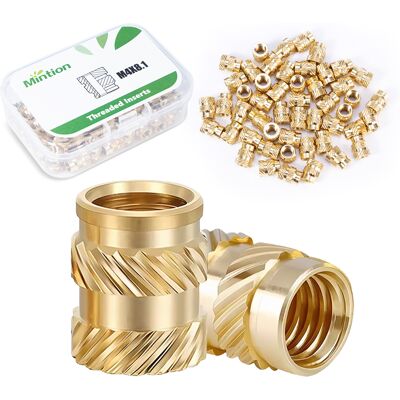 Mintion M4 X 8,1mm X 6,3mm Threaded Insert Set - 50 Pcs Mintion M4 X 8,1mm X 6,3mm Threaded Insert Set - 50 Pcs