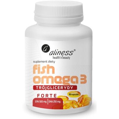 ALINESS Fish Omega 3 FORTE Trójglicerydy 500/250mg - suplement diety - 90 kapsułek ALINESS Fish Omega 3 FORTE Trójglicerydy 500/250mg - suplement diety - 90 kapsułek